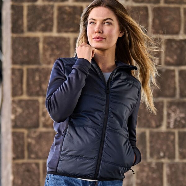 Ladies' Hybrid-Stretch Hooded Jacket Thumbnail