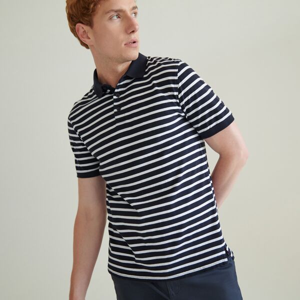 Front Row Striped Jersey Polo Shirt Thumbnail