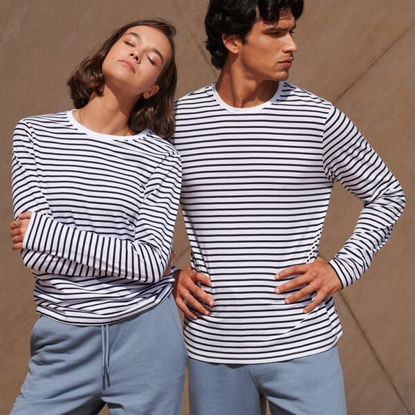 SF Clothing Unisex Long Sleeve Striped T-Shirt Thumbnail